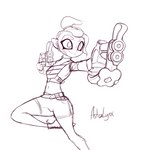 action_pose dualies female pose tetra_dualies astralynx nintendo splatoon fan_character octoling_girl cephalopod marine mollusk octarian octoling 1:1 hi_res sketch