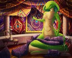 anthro apode arabian big_breasts breasts female hookah inside jewelry legless looking_at_viewer non-mammal_breasts nude pillow rug serpentine solo standing waterpipe naahva draconcopode naga reptile scalie snake oriental 2019 absurd_res digital_media_(artwork) hi_res