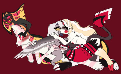 2_penises anal anal_penetration animal_genitalia animal_penis anthro areola blush blush_lines blushing_profusely eyelashes eyeshadow fellatio female female/female fur genitals group group_sex hand_on_hip hemipenes holding_head holding_partner long_eyelashes makeup making_out male male/female male/male markings multi_arm multi_eye multi_genitalia multi_limb multi_penis oral orgy penetration penile penis sex spots spotted_body spotted_fur spotted_hips spotted_shoulders tail tail_fetish tail_in_ass tail_insertion tail_play vaginal vaginal_penetration wing_grab chimeracocks hazbin_hotel hellaverse angel_dust charlie_morningstar husk_(hazbin_hotel) sir_pentious_(hazbin_hotel) vaggie_(hazbin_hotel) angel animal_humanoid arachnid arthropod canid canid_humanoid canine canine_humanoid domestic_cat felid feline felis humanoid mammal mammal_humanoid reptile satyr scalie snake spider hi_res