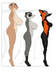 anthro areola big_breasts biped black_body black_fur breast_size_difference breasts brown_body brown_ears brown_eyes brown_fur bust_chart chart cheek_tuft countershade_fur countershade_torso countershading crotch_tuft facial_markings facial_tuft female fur genitals grey_body grey_fur group half-closed_eyes head_markings head_tuft height_chart huge_breasts lineup markings mask_(marking) multicolored_body multicolored_fur narrowed_eyes nipples nude orange_body orange_fur pubes pussy side_view simple_background standing tan_body tan_fur tuft whiskers white_background white_body white_countershading white_fur yellow_eyes akiric ashley_coleman_(akiric) rachel_bryant_(akiric) teresa_bryant_(akiric) canid canine cougar cross_fox felid feline fox mammal procyonid raccoon red_fox true_fox 2021 hi_res model_sheet