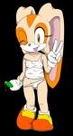 anthro clothed clothing female long_ears looking_at_viewer nipple_outline one_eye_closed simple_background smile solo tongue tongue_out transparent_background wink young young_anthro jenokamui sega sonic_the_hedgehog_(series) cream_the_rabbit lagomorph leporid mammal rabbit 2013 alpha_channel hi_res