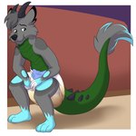 anthro clothed clothing crouching diaper diaper_only feces fur hair male pooping soiled_diaper soiling soiling_diaper solo topless unclean_diaper used_diaper wearing_diaper baltnwolf hybrid 1:1 absurd_res digital_media_(artwork) hi_res