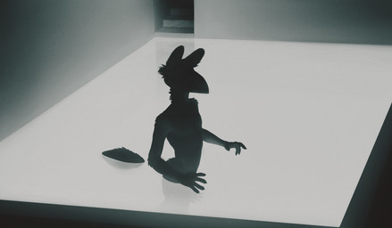 ambiguous_gender anthro bath beak casual_nudity dark nude solo swimming_pool water lundi mythology lif_(lundi) avian gryphon mythological_avian mythological_creature half-length_portrait hi_res portrait