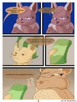 3:4 absurd_res anthro big_breasts breasts brown_body brown_eyes brown_hair canid canine comic dialogue digital_drawing_(artwork) digital_media_(artwork) duo eevee eeveelution elizabeth_venizee english_text female flamberry_(artist) fur generation_1_pokemon generation_4_pokemon hair hi_res ibispaint_(artwork) leaf leafeon lyennan_venizee_flare_(flamberry) male mammal money mother_(lore) nintendo nude number open_mouth parent_(lore) plant pokemon pokemon_(species) question_mark simple_background smile son_(lore) source_request text white_background