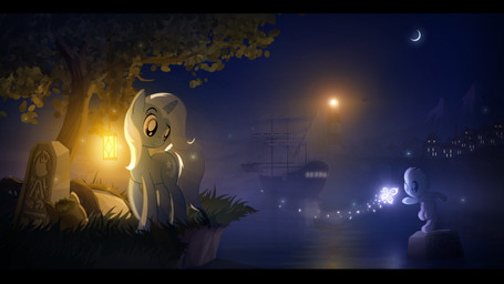 black_bars detailed_background female feral group horn lamp lantern larger_female moon night outside plant ship size_difference tree vehicle water watercraft gign-3208 friendship_is_magic hasbro my_little_pony mythology trixie_(mlp) equid equine mammal mythological_creature mythological_equine unicorn 16:9 2012 hi_res letterbox widescreen