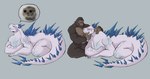 anthro claws duo female feral hair horn hug looking_at_another lying male male/female muscular muscular_female muscular_male muscular_thighs nude on_front pecs sad scales simple_background tail thick_thighs white_body wide_hips spicepumpkinlou godzilla_(series) king_kong_(series) monsterverse toho king_kong shimo_(kaiju) ape gorilla haplorhine kaiju mammal monster primate reptile scalie absurd_res hi_res