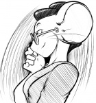 anthro asian_clothing big_ears black_hair black_nose chonmage clothing east_asian_clothing eyewear glasses hair japanese_clothing kimono male pose side_view silk simple_background solo white_background 0r0ch1 gang_xi_siyu siyu dipodomyine heteromyid kangaroo_rat mammal rodent black_and_white bust_portrait digital_drawing_(artwork) digital_media_(artwork) monochrome portrait