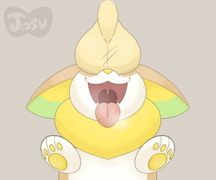 balls balls_on_face breath disembodied_balls fangs genitals happy male on_hind_legs open_mouth panting pawpads solo teeth tongue tongue_out jasucharm nintendo pokemon generation_8_pokemon pokemon_(species) yamper 6:5 absurd_res colored digital_drawing_(artwork) digital_media_(artwork) hi_res line_art shaded