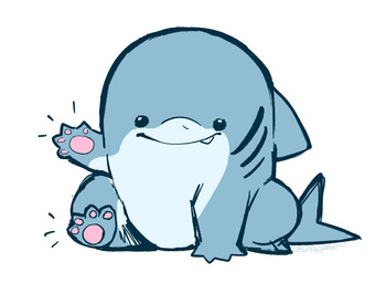ambiguous_gender blue_body cute_fangs dorsal_fin emanata fangs feet feral fin foot_focus gills looking_at_viewer pawpads pink_pawpads quadruped simple_background sitting solo tail tail_fin teeth text white_background snapperoni marvel jeff_the_land_shark aquatic fish land_shark_(species) shark artist_name male_(lore)