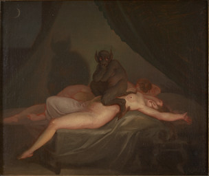 ambiguous_gender ambiguous_human bed bedding bedroom biped breasts butt curtains detailed_background duo_focus feet female female_human furniture group hair humanoid_feet humanoid_hands inside long_hair lying lying_on_bed moon nipples nude nude_female nude_human on_back on_bed on_side on_top on_top_of plantigrade pointy_ears sitting sitting_on_another sleeping tail trio under_covers window nicolai_abildgaard the_nightmare human humanoid mammal 1800 18th_century absurd_res ancient_art hi_res oil_painting_(artwork) painting_(artwork) traditional_media_(artwork) traditional_painting_(artwork)