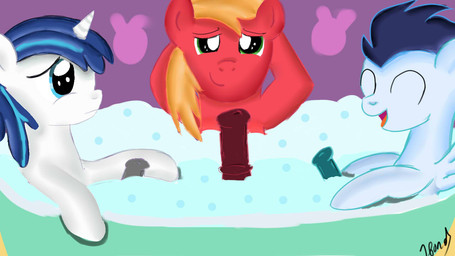 animal_genitalia animal_penis bath bathroom equine_genitalia equine_penis erection feral genitals group male partially_submerged penis water young jbond friendship_is_magic hasbro my_little_pony big_macintosh_(mlp) shining_armor_(mlp) soarin_(mlp) wonderbolts_(mlp) earth_pony equid equine horse mammal pony 16:9 widescreen