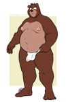 anthro asian_clothing belly blush brown_body brown_fur bulge clothed clothing detailed_bulge east_asian_clothing facial_hair feet fundoshi fur genital_outline humanoid_feet japanese_clothing male moobs nipples overweight overweight_male penis_outline plantigrade solo stubble underwear underwear_only fiercedeitylynx marlon_(fiercedeitylynx) bear mammal 2025 absurd_res hi_res