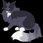 ambiguous_gender black_background feral fur grin purple_body purple_fur simple_background smile solo unknown_artist warriors_(book_series) fan_character night_(thenerdalope) domestic_cat felid feline felis mammal full-length_portrait hi_res portrait