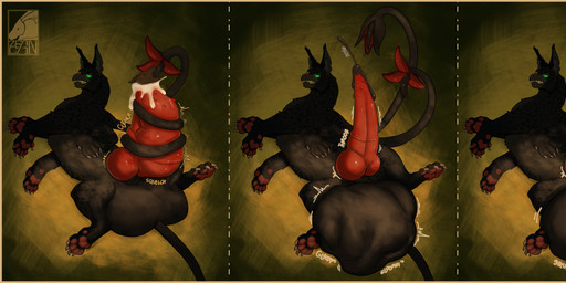 6_legs after_vore animal_genitalia animal_penis autotentaclejob balls big_balls big_penis black_body black_fur bodily_fluids canine_genitalia canine_penis clenching_penis cock_head_gulp cock_vore cum death digestion duo fatal_vore feral feral_pred fur genital_fluids genitals glowing glowing_eyes green_eyes huge_balls huge_penis hyper hyper_balls hyper_genitalia hyper_penis knot knotted_penis logo male multi_leg multi_limb nude_male nude_pred penile penis precum smoothening_bulge_digestion solo splurt vore zeanlain dungeons_and_dragons hasbro wizards_of_the_coast canid canine canis displacer_beast mammal wolf absurd_res artist_logo colored hi_res sequence