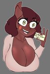 5_fingers big_breasts breasts eyebrows female fingers horn license not_furry open_mouth raised_eyebrow solo teeth yellow_eyes darkynsfw d'mara horned_humanoid humanoid 2021 absurd_res hi_res