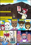 2018 anthro biped clothing comic detailed_background dialogue english_text eyes_closed female fur group hair hi_res kammypup kammypup_(artist) male shirt speech_bubble standing text topwear viken_welopl young young_anthro young_female