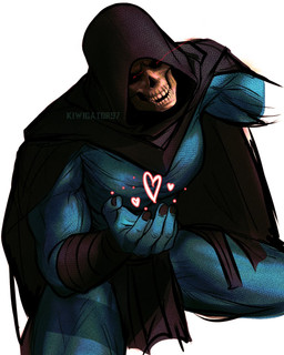 arm_wraps black_sclera blue_body bone bottomwear cape clothed clothing heart_symbol loincloth looking_at_viewer male muscular muscular_humanoid muscular_male pecs purple_bottomwear purple_cape purple_clothing purple_hood purple_loincloth red_eyes simple_background skull skull_head solo white_background wraps kiwigator97 masters_of_the_universe masters_of_the_universe_(2026) mattel skeletor humanoid 2026 digital_media_(artwork) hi_res
