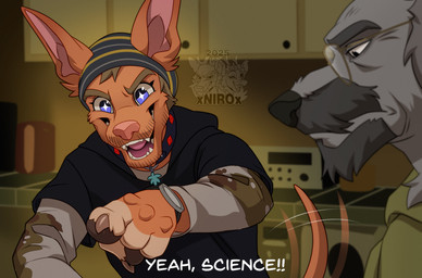 4_fingers anthro beanie blue_eyes clothing collar dialogue duo eyewear fingers glasses hair hat headgear headwear male orange_body smile tail tail_motion tailwag conditional_dnp xnirox breaking_bad jesse_(xnirox) canid canine canis domestic_dog hunting_dog mammal sighthound