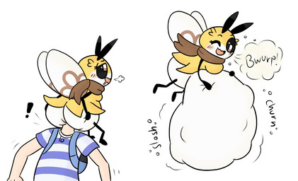 abdominal_bulge anal anal_vore anthro anthro_pred belly big_belly blush bodily_fluids bodily_noises breasts breath bubble burp_cloud burping butt churn clothing cloud_emanata different_sound_effects drooling duo emanata exclamation_point female female_on_human female_pred huge_belly human_on_anthro human_prey hyper hyper_belly interspecies male male/female male_on_anthro male_prey motion_lines non-mammal_breasts onomatopoeia open_mouth partially_inside pattern_clothing pattern_shirt pattern_topwear pokephilia saliva satisfied semi-anthro shirt simple_background size_difference slosh sloshing_belly smaller_pred sound_effects striped_clothing striped_shirt striped_topwear stripes text topwear vore drawful-v nintendo pokemon elio_(pokemon) arthropod generation_7_pokemon human insect mammal pokemon_(species) ribombee 2017 absurd_res english_text hi_res multiple_scenes