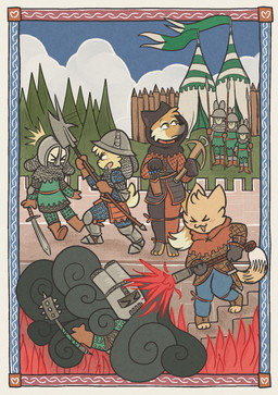 anthro armor battle boots castle chainmail clothing coat crossbow dagger fire footwear gloves greaves group gun halberd handcannon handgonne handwear headgear helmet hood hood_up illuminated_manuscript leather leather_armor leather_clothing leather_coat leather_topwear mace male manuscript medieval medieval_architecture medieval_armor medieval_clothing medieval_style melee_weapon metal_boots outside polearm ranged_weapon sheathed_weapon shoes smoke sword tent topwear trio violence wall_(structure) weapon cat-boots kingdom_come:_deliverance boots_(cat-boots) cheeseus_(cheeseuschrist) trench_(trenchfox) canid canine domestic_cat felid feline felis fox island_fox lagomorph leporid mammal rabbit urocyon absurd_res english_description hi_res