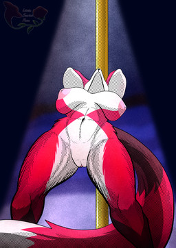 anthro areola big_breasts breasts dancing female fur genitals nipples nude pink_areola pink_nipples pole pole_dancing presenting presenting_vulva solo spread_legs spreading stripper stripper_pole tail thick_thighs vulva white_body white_fur little_scarlet_rose scarlet_(little_scarlet_rose) canid canine canis fox mammal digital_drawing_(artwork) digital_media_(artwork) hi_res