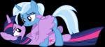 2014 alpha_channel blue_fur blue_hair couple cute cutie_mark equine eye_contact female feral friendship_is_magic fur hair horn mammal multi-colored_hair my_little_pony plain_background purple_eyes purple_fur purple_hair smile tails transparent_background trixie_(mlp) twilight_sparkle_(mlp) two_tone_hair unicorn winged_unicorn wings zacatron94
Rating: Questionable
Score: 11
User: Robinebra
Date: April 04, 2014