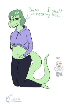 anthro anthro_focus bald big_breasts black_bottomwear black_clothing black_pants blush blush_stickers bodily_fluids bottomwear breasts broken_heart clothed clothed_anthro clothed_female clothed_human clothed_male clothing crying dialogue duo feet female female_focus fingers freckled_face freckles front_view frown green_hair grey_eyes hair hoodie humanoid_feet humanoid_hands kneeling logo long_tail male navel non-mammal_breasts non-mammal_navel open_mouth pants plantigrade purple_clothing purple_hoodie purple_topwear shirt short_hair simple_background slightly_chubby slightly_chubby_anthro slightly_chubby_female solo_focus tail talking_to_self tears text topwear white_background white_clothing white_shirt white_topwear yellow_sclera filiobtd cavemanon_studios i_wani_hug_that_gator inco_(iwhtg) olivia_halford baryonyx dinosaur human mammal prehistoric_species reptile saurischian scalie spinosaurid theropod artist_logo colored english_text full-length_portrait hi_res portrait shaded