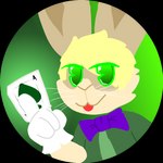 1:1 ace_of_spades alpha_channel anthro blonde_hair bow_tie clothing darlan_bunnit darli_buni domestic_rabbit dutch_rabbit gloves green_eyes hair handwear icon lagomorph leporid male mammal oryctolagus rabbit solo spades_(suit) suit_symbol tongue tongue_out whiskers