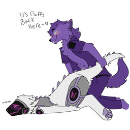 anthro anus blush bodily_fluids butt cum cum_drip cum_in_ass cum_inside dripping duo ejaculation fluffy flustered from_behind_position genital_fluids glowing glowing_cum glowing_eyes machine male male/male raised_tail sex tail tail_pull unusual_bodily_fluids unusual_cum unusual_genital_fluids that_purpledog denver_da_proto vincent_(that_purpledog) canid canine canis domestic_dog mammal protogen 1:1 hi_res
