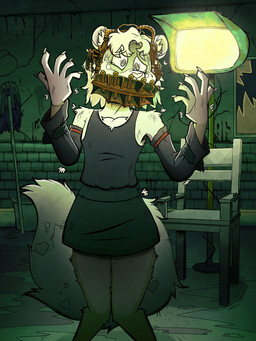 anthro bottomwear clothing female nails reverse_bear_trap saw scared shaking skirt solo spiral spiral_eyes tools torture trapped worried squeakygears saw_(movie) domestic_ferret mammal mustelid musteline true_musteline weasel hi_res