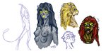 4_breasts angry anthro areola black_hair blonde_hair blue_eyes braided_hair breasts brown_body brown_fur female fur green_eyes grey_body grey_fur group hair leopard_spots long_hair male multi_breast nipples open_mouth pose red_hair shocked spots stretching yellow_body yellow_eyes yellow_fur jidane albion_(game) blue_byte_(game_developer) sira_(albion) alien felid feline iskai_(albion) mammal 2010 bust_portrait colored_sketch line_art portrait signature sketch