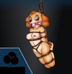 anthro attached_to_balloon ball_gag balloon balloon_support bdsm bondage bound breasts crotch_rope female fur gag gagged hanging_from_balloon inflatable inflatable_support nipples nude pink_ball_gag rope solo suspension young folwilliar paw_patrol skye_(paw_patrol) canid canine canis cockapoo domestic_dog mammal mixed_breed