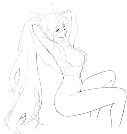 anthro bangs big_breasts black_nose breasts clothing ears_down eyebrow_through_hair eyebrows female female_anthro freckled_face freckles hair hands_behind_head long_hair navel nipples nude nude_anthro nude_female object_in_mouth parted_bangs pivoted_ears raised_arm side_view sitting slim_anthro slim_female solo translucent translucent_clothing translucent_hair v-olk deltarune undertale_(series) noelle_holiday deer mammal new_world_deer reindeer 2025 digital_media_(artwork) hi_res monochrome portrait sketch three-quarter_portrait