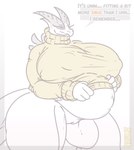 2024 absurd_res anthro belly big_belly big_breasts bottomless breasts clothed clothing dressing english_text female generation_2_pokemon genitals hi_res huge_breasts innie_pussy legendary_pokemon lugia maglos mature_female navel nintendo nipple_outline outie_navel overweight pokemon pokemon_(species) pregnant pussy signature simple_background solo speech_bubble sweater tail text thick_thighs thigh_gap tight_clothing topwear turtle_neck_sweater wide_hips wingedwilly