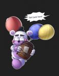 balloon barrel black_background clothing container fur hat headgear headwear holding_barrel holding_container holding_object inflatable machine simple_background solo top_hat diegoyanez7254 five_nights_at_freddy's freddy_fazbear's_pizzeria_simulator scottgames helpy_(fnaf) animatronic mammal robot 2018 digital_media_(artwork)