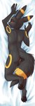 andromorph anthro blush butt dakimakura genitals intersex open_mouth pawpads paws pussy solo ringstudios nintendo pokemon zero3_delta eeveelution generation_2_pokemon pokemon_(species) umbreon dakimakura_design hi_res maleherm_(lore)