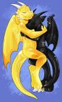 absurd_res dessert dragon duo embrace food gelatin hi_res horn hug jell-o latex male membrane_(anatomy) membranous_wings mythological_creature mythological_scalie mythology pineapplejelly resin_drake rindeadsong scalie tail wings