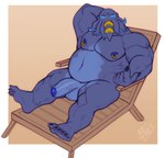 5_fingers 5_toes anthro balls belly biceps big_belly blue_balls blue_eyes blue_glans blue_nipples blue_penis claws face_tentacles feet fingers foreskin genitals gesturing_at_viewer glans hand_behind_head humanoid_genitalia humanoid_penis looking_at_viewer male manly musclegut muscular muscular_anthro muscular_male muscular_thighs navel nipple_piercing nipples nude overweight overweight_male pecs penis piercing reclining simple_background sitting slightly_chubby solo tentacles toes triceps vein veiny_penis leelikessmut moreau_(swampking) cephalopod coleoid marine mollusk octopodiform octopus 2023 hi_res