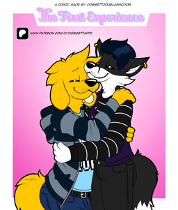 anthro clothed clothing duo fur hug male male/male smile tail doggettdouglasmcdog bird_dog canid canine canis domestic_dog fox golden_retriever hunting_dog mammal retriever hi_res