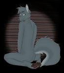 anthro biped black_penis butt erection looking_at_viewer looking_back male nude pawpads paws penis sitting solo cydergerra lordwolfie canid canine canis mammal wolf