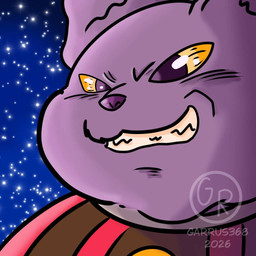 anthro belly galaxy husband male purple_body smile solo yellow_eyes garrus368 dragon_ball dragon_ball_super champa deity domestic_cat felid feline felis mammal 1:1 2026