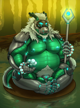 5_fingers 5_toes animal_genitalia anthro ball_tuft balls beard belly biceps big_balls biped blue_eyes bracelet claws eyes_closed facial_hair feet finger_claws fingers forest front_view genitals grass green_body grey_body hair horn humanoid_feet jewelry log machine male male_anthro mane mature_anthro mature_male mouth_closed multicolored_body musclegut muscular muscular_anthro muscular_male mustache nipples nude_anthro nude_male orb outside overweight overweight_anthro overweight_male pecs penis penis_tip plant plantigrade pubes screen screen_face sheath sitting solo staff tail tail_mane three-quarter_view toe_claws toes tree tuft water white_beard white_facial_hair white_hair white_mane white_mustache wood nastybearz oneiros_(komuros) robot robot_anthro synth_(vader-san) 2025 absurd_res colored digital_drawing_(artwork) digital_media_(artwork) hi_res shaded