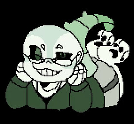 animated_gif anthro bone clothed clothing eyewear glasses kicking_legs looking_at_viewer lying male on_front silly skeleton solo wearing_glasses cloudy_hyena oliver_(cloudy_hyena) hybrid animated restricted_palette short_playtime