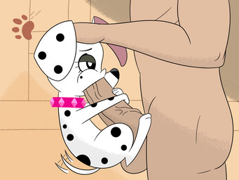 adult_on_young age_difference balls bestiality cheek_bulge collar detailed_background duo fellatio female female_on_human feral feral_penetrated genitals hug hugging_another hugging_penis human_on_feral human_penetrating human_penetrating_feral interspecies larger_human larger_male male male/female male_on_feral nude older_human older_male oral oral_penetration penetration penile penis sex side_view size_difference smaller_female smaller_feral smaller_penetrated tail tail_motion tailwag vein veiny_penis young young_feral younger_female younger_feral younger_penetrated dovecoon 101_dalmatian_street 101_dalmatians disney dallas_(101_dalmatians) triple_d_(101_dalmatians) canid canine canis dalmatian domestic_dog human mammal 4:3 character_request