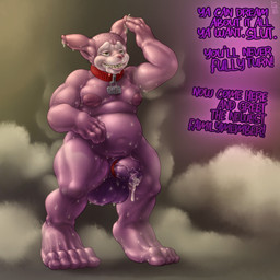 accessory bdsm bodily_fluids bondage bound cock_ring collar corruption drooling foreskin fumes genitals glistening humanoid_genitalia humanoid_penis jewelry male musk name_tag nipples nude penis penis_accessory penis_jewelry pointy_ears possession saliva solo transformation mot bandai_namco digimon digimon_(species) human impmon mammal 1:1 digital_media_(artwork) hi_res