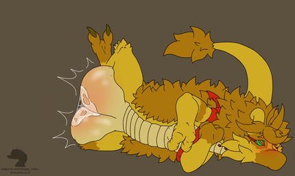big_vulva blush bodily_fluids body_blush eye_roll female feral genital_fluids genitals hyper hyper_genitalia hyper_vulva plump_labia solo vaginal_fluids vulva vulva_blush sajay mythology kerstin_(sajay) dragon eastern_dragon flute_dragon mythological_creature mythological_scalie scalie hi_res