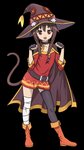 bandage belt boots brown_hair cape choker clothed clothing female footwear hair hat headgear headwear inner_ear_fluff jewelry looking_at_viewer necklace open_mouth red_eyes shoes simple_background solo standing transparent_background tuft jon-smitten konosuba:_god's_blessing_on_this_wonderful_world! megumin_(konosuba) animal_humanoid cat_humanoid felid felid_humanoid feline feline_humanoid humanoid mammal mammal_humanoid 9:16 alpha_channel