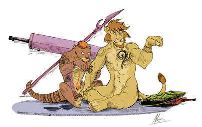 abs beard biceps brown_fur brown_hair brown_nose claws duo facial_hair feline flexing fur hair lion male mammal muscles mustelid negger nude otter pecs pink_nose pose pubes sheath sitting smile tan_fur tattoo toe_claws
Rating: Explicit
Score: 5
User: Vinea
Date: January 02, 2015 abs beard biceps brown_fur brown_hair brown_nose claws duo facial_hair feline flexing fur hair lion male mammal muscles mustelid negger nude otter pecs pink_nose pose pubes sheath sitting smile tan_fur tattoo toe_claws
Rating: Explicit
Score: 5
User: Vinea
Date: January 02, 2015