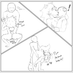 anthro anus bodily_fluids border bottomwear bottomwear_down breasts clothed clothing coat dialogue duo faceless_character fellatio female female_penetrated fingering fingering_self fur genitals grey_border hair hands_on_knees hands_on_legs happy kissing lab_coat looking_at_another male male/female male_penetrating masturbation nude_anthro onomatopoeia oral pants pants_down partially_clothed penetration penile pinned questionable_consent sex simple_background sound_effects standing standing_sex sweat tail text topwear vaginal vaginal_fingering vaginal_masturbation luckyhomie mythology doc_(luckyhomie) rookie_(luckyhomie) canid canine human mammal mythological_canine mythological_creature werecanid werecanine werecreature werewolf 1:1 comic hi_res monochrome