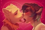 anthro blush bodily_fluids drooling duo fluffy french_kissing kissing licking male male/male neck_tuft saliva saliva_string size_difference tongue tongue_out tuft poofroom league_of_legends riot_games tencent fan_character leo_(poofroom) teemo_the_yiffer domestic_cat felid feline felis mammal yordle digital_media_(artwork) hi_res shaded